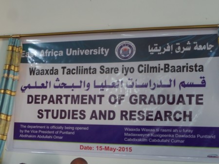 Sawiro: Jaamacada Bariga Afrika Oo Markii Ugu Horaysay Yeelatay Darajada (Master Degree)